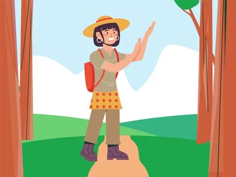 Rainforest Guide Female Concept Illustration Stock Illustration