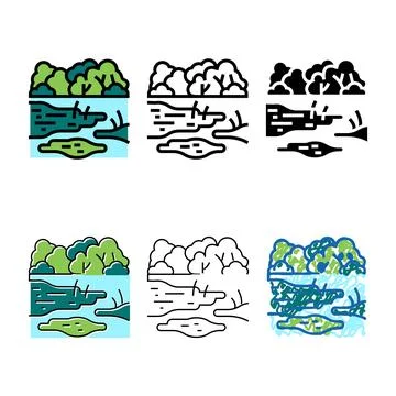 Rainforest land color icon vector edition Stock Illustration