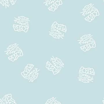 Rainforest land line seamless pattern Stock Illustration
