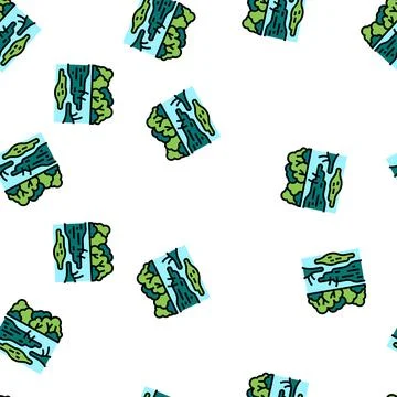 Rainforest land vector seamless pattern 스톡 일러스트