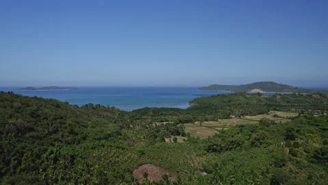 Rainforest overlooking the ocean in the Philippines Stock Footage 280497202