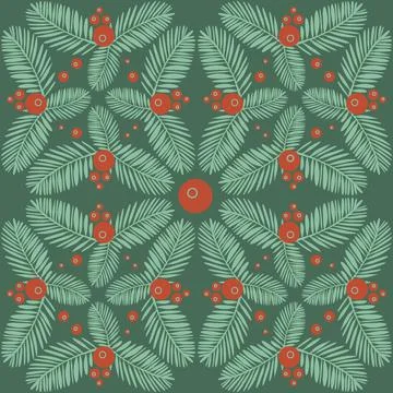 Rainforest seamless pattern on green background, palm leaf, trendy vector ill 스톡 일러스트