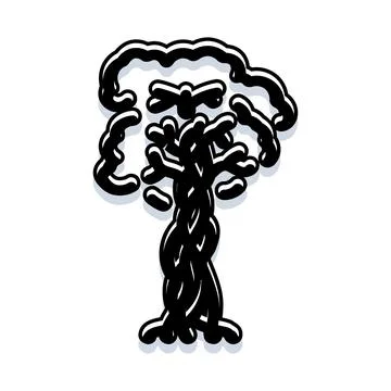 Rainforest tree outline showing green nature environmental concept Stock Illustration