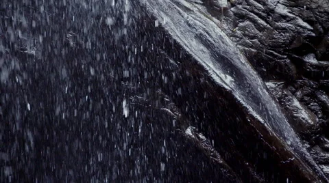 Rainforest Waterfall in cave Stock Footage 40464318