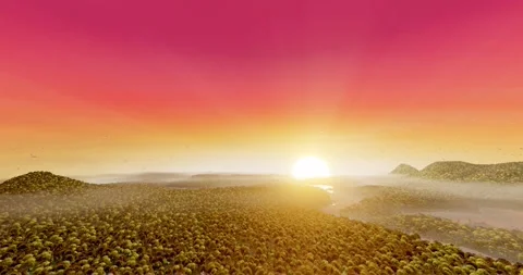 Rainforests or mountain forests drone or bird view running through them Stock Footage 208436716