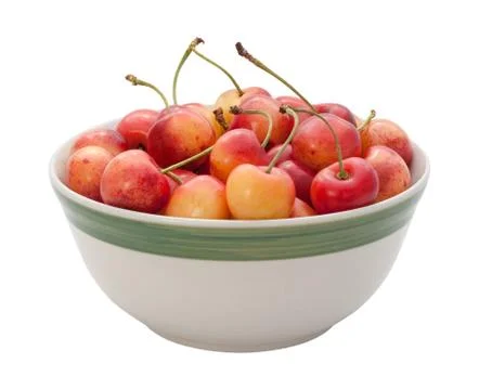 Rainier cherries isolated Stock Photos