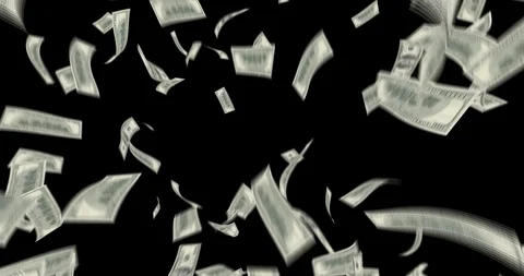 Raining $100 dollar bills Stock Footage 92509579