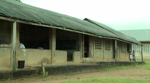 RAINING ON ADEISO SCHOOL Stock Footage 57983336