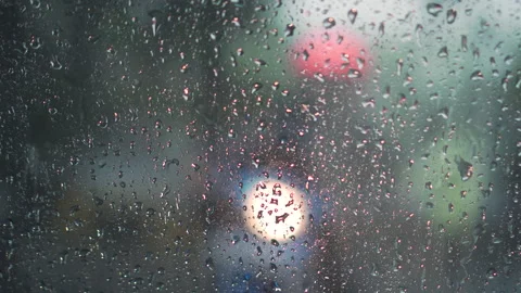 Raining In The Afternoon While On The Road View From Inside of The Car Stock Footage 130603313