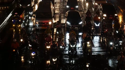 Raining and traffic Stock-Footage 118851851