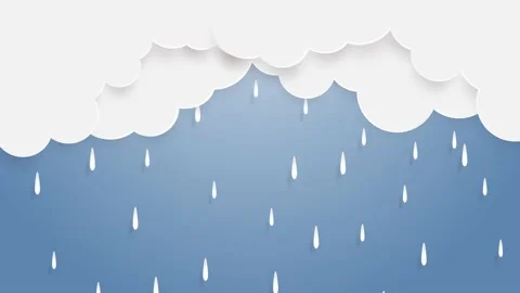 Raining animation with clouds in wet sea... | Stock Video | Pond5