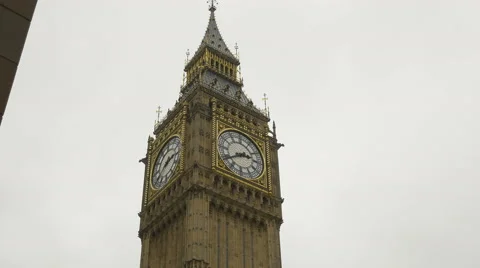 Raining on Big Ben Tower Stock Footage 56508263