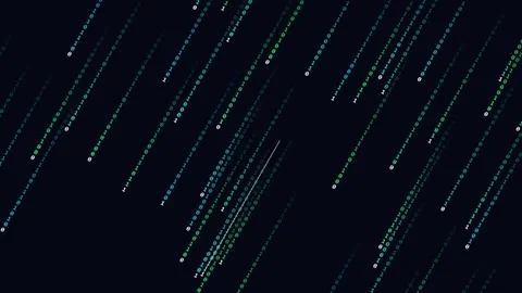 Raining binary code falling vertically on a dark digital background Stock-Footage 346503780