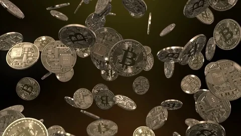 Raining Bitcoins Stock Footage 85059903