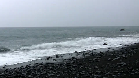 Raining at the black beach Stock Footage 29921172