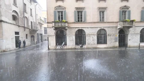 Raining on Brescia Stock Footage 307697703