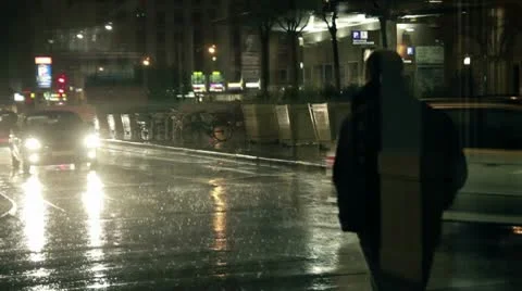 Raining in city Stock Footage 8975451