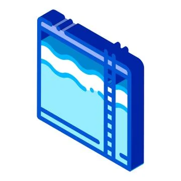 Raining Cloud H2O Rain isometric icon vector illustration Illustrazione stock