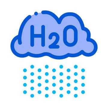 Raining Cloud H2O Rain Vector Thin Line Sign Icon Illustrazione stock