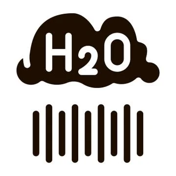 Raining Cloud H2O Rain Vector Sign Icon Illustrazione stock