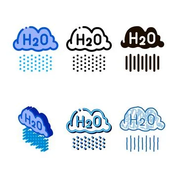 Raining cloud h2o rain vector forms thin line sign icon Ilustración de archivo