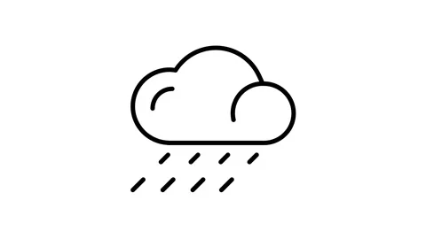 Raining Cloud Icon Animation on white ba... | Stock Video | Pond5