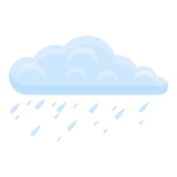 Raining cloud icon, cartoon style Stock Illustration