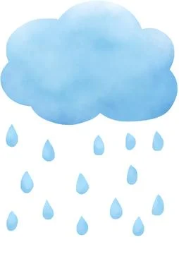 Raining Cloud Vector Illustration Isolated on White Background Stock Illustration