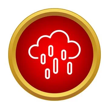 Raining cloud weather forecast application button icon Stock Illustration