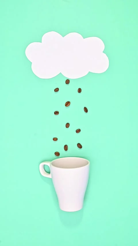 Raining Coffee Beans into Cup Stop Motion Stock Footage 313053679