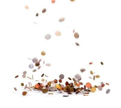 Raining Coins Jackpot Stock Photos