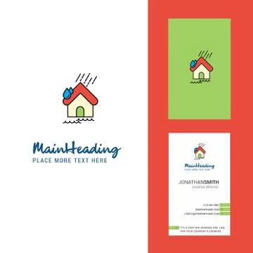 Raining Creative Logo and business card. vertical Design Vector Illustrazione stock