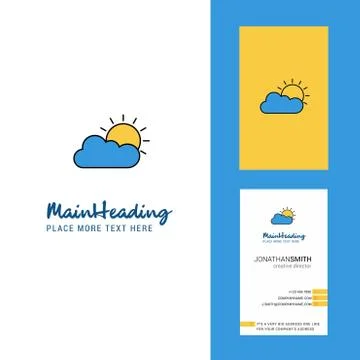 Raining Creative Logo and business card. vertical Design Vector Stock Illustration