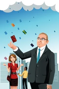 Raining credit cards Stock Illustration