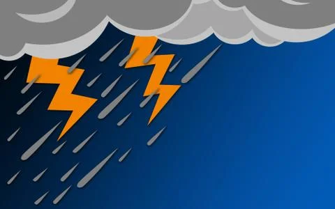 Raining day with blue sky Stock Illustration