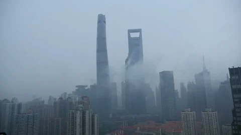 A raining day at Shanghai Stock Footage 50057799