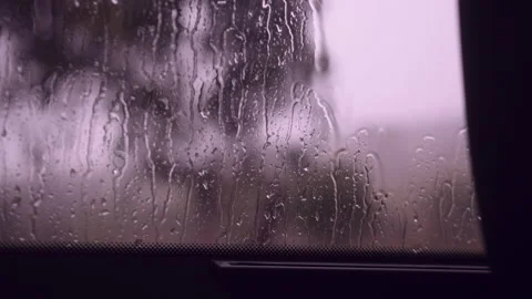 Raining Day. View Through Car Window With Rain Drops. Video stock 148187222