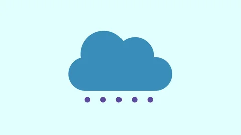 Raining Droplets Waiting Process Icon 2d Animation with Alpha Matte Stock Footage 345858989