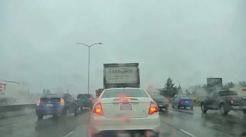Raining During Rush Hour Time Lapse Video stock 21851110