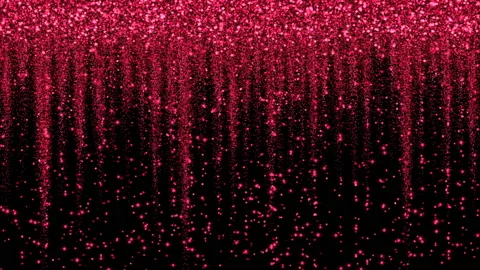 Raining Glitter Red Particle Video stock 232086364