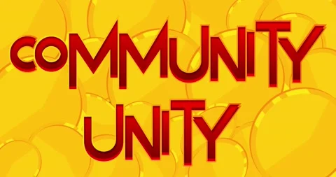 Raining gold coins with Community Unity text Stock Footage 233855838