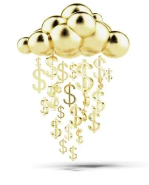 Raining gold dollars 库存插图