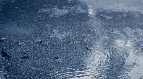 Raining on ground blue color Видео 49672544