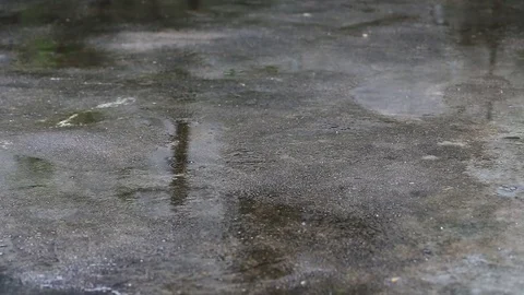 Raining On The Ground Stock Footage 74758959