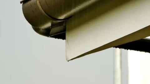 Raining hard on a rooftop Stock Footage 162766647