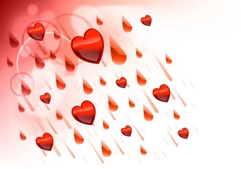 Raining hearts Stock Illustration