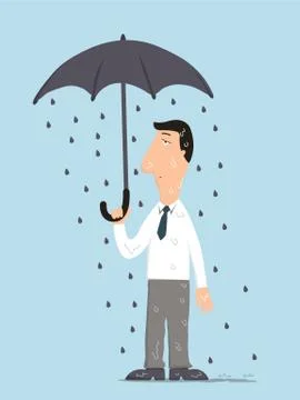 Raining on him Stock Illustration