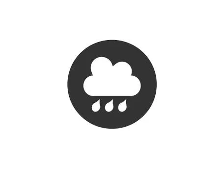 Raining Icon. Rounded Flat icon isolated on the black background 스톡 일러스트