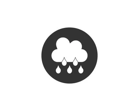 Raining Icon. Rounded Flat icon isolated on the black background 스톡 일러스트