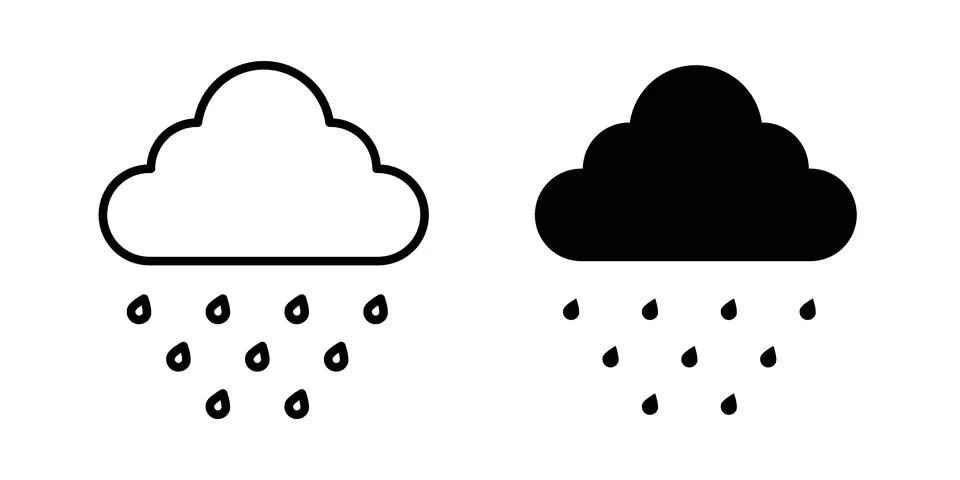 Raining icon set, collection of vector icons Stock Illustration